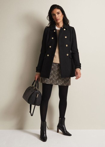 Phase Eight Aurelie Wool Smart Coats Black Canada | IEZJRK-321